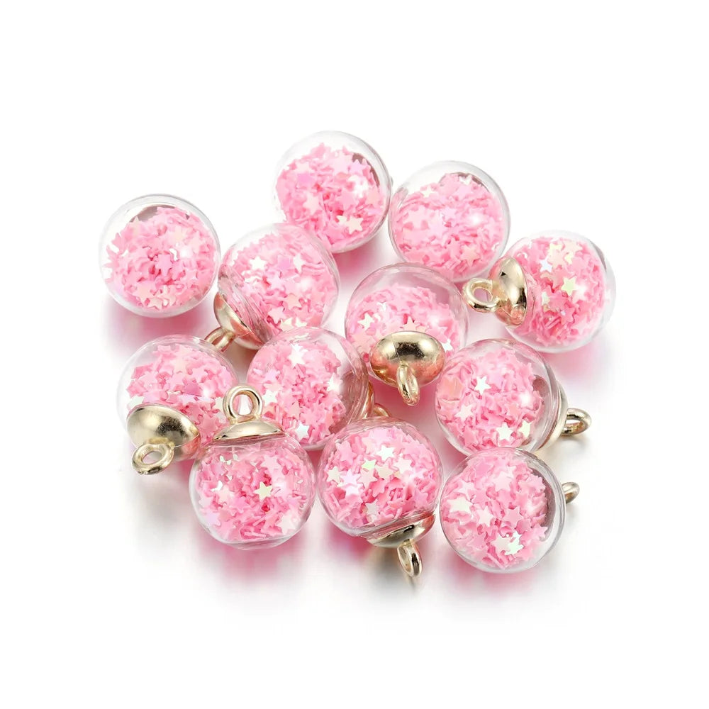 St.kunkkaCharms Glass Ball Star Charms 10Pcs DIY Jewelry