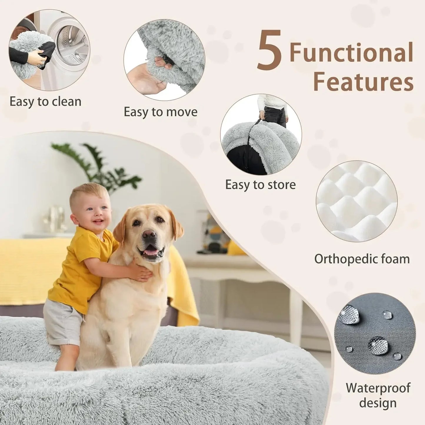 XMSJ Human Dog Bed Memory Foam Pillow Lounge Ultimate Mat