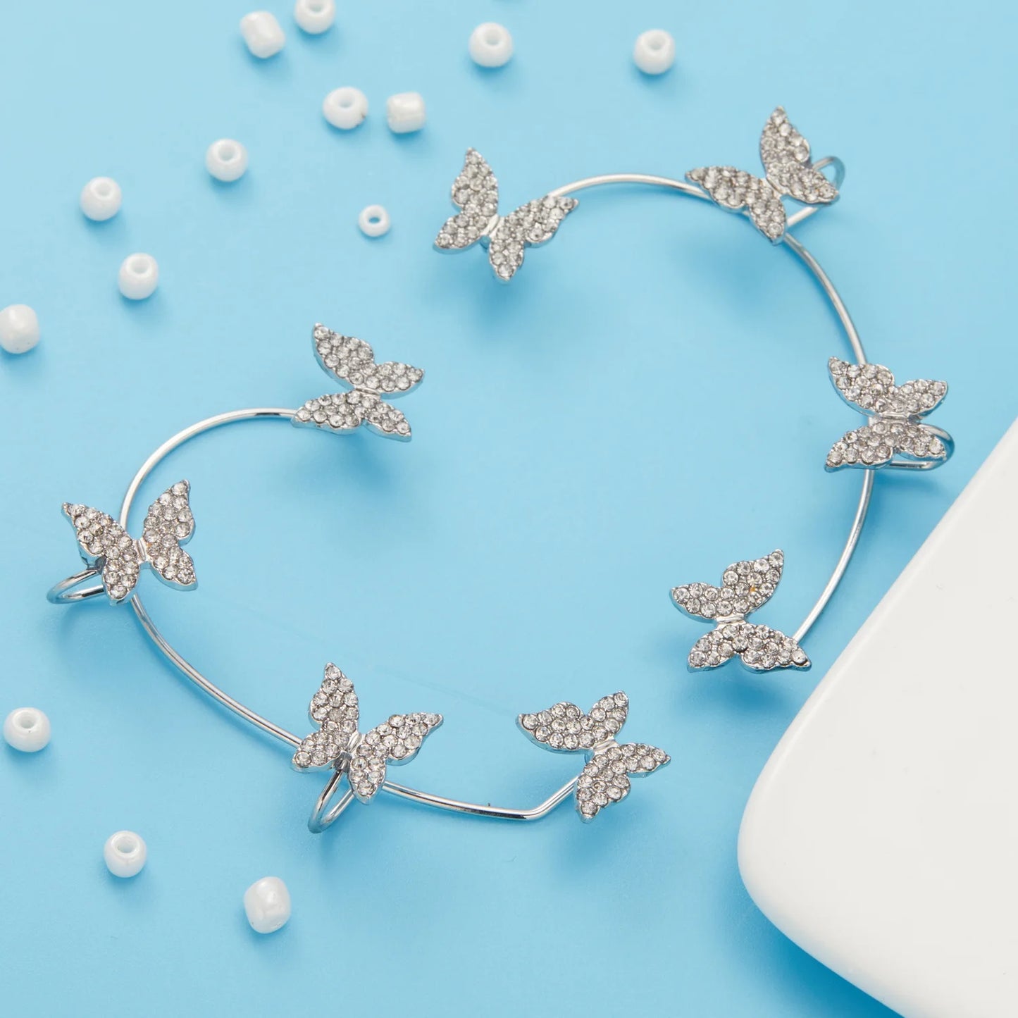 RINHOO FRIENDSHIP Zircon Leaves Ear Cuff Stud Earrings