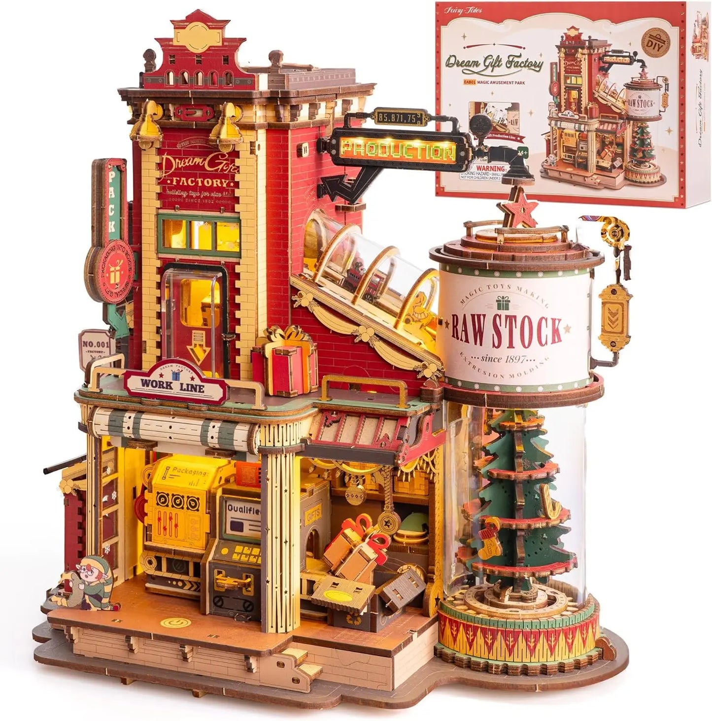 Robotime Rokr Wooden Music Box Dream Gift Factory 3D Puzzles