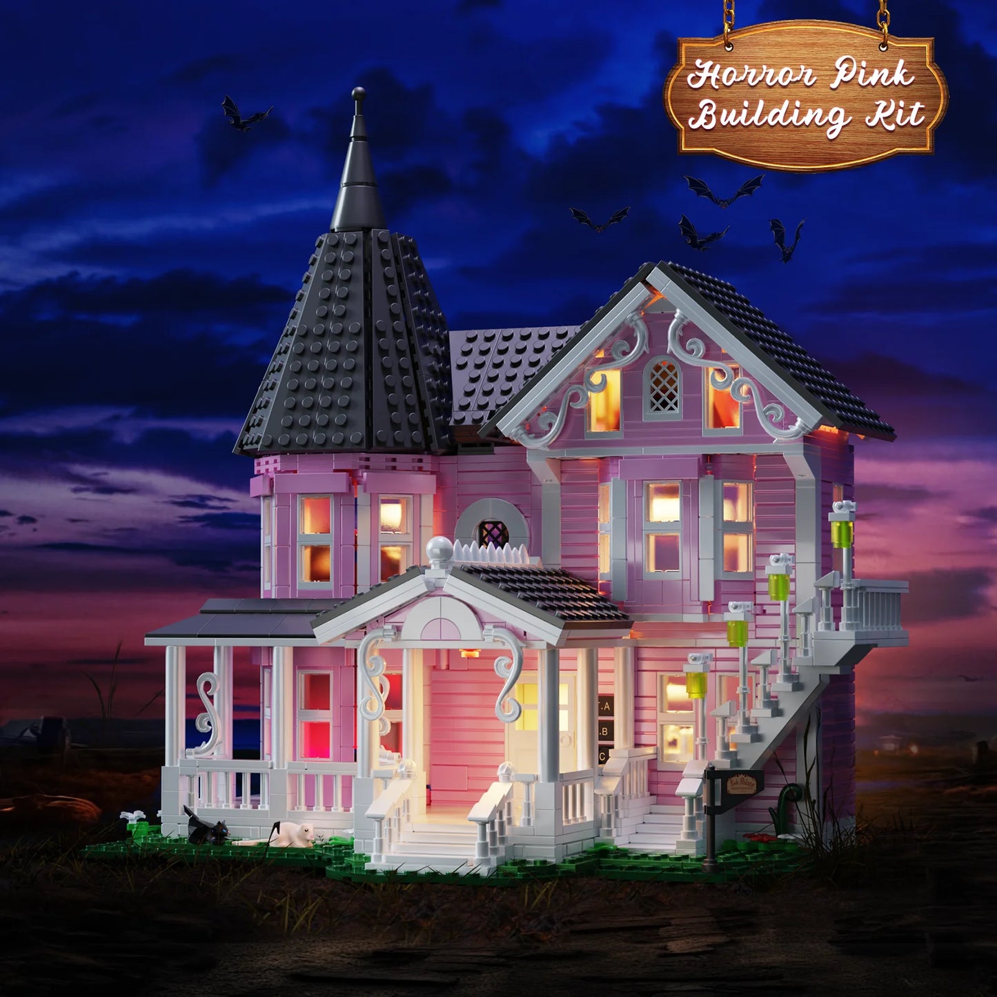 Palace Building Blocks Set With Lights Horror Haunted House