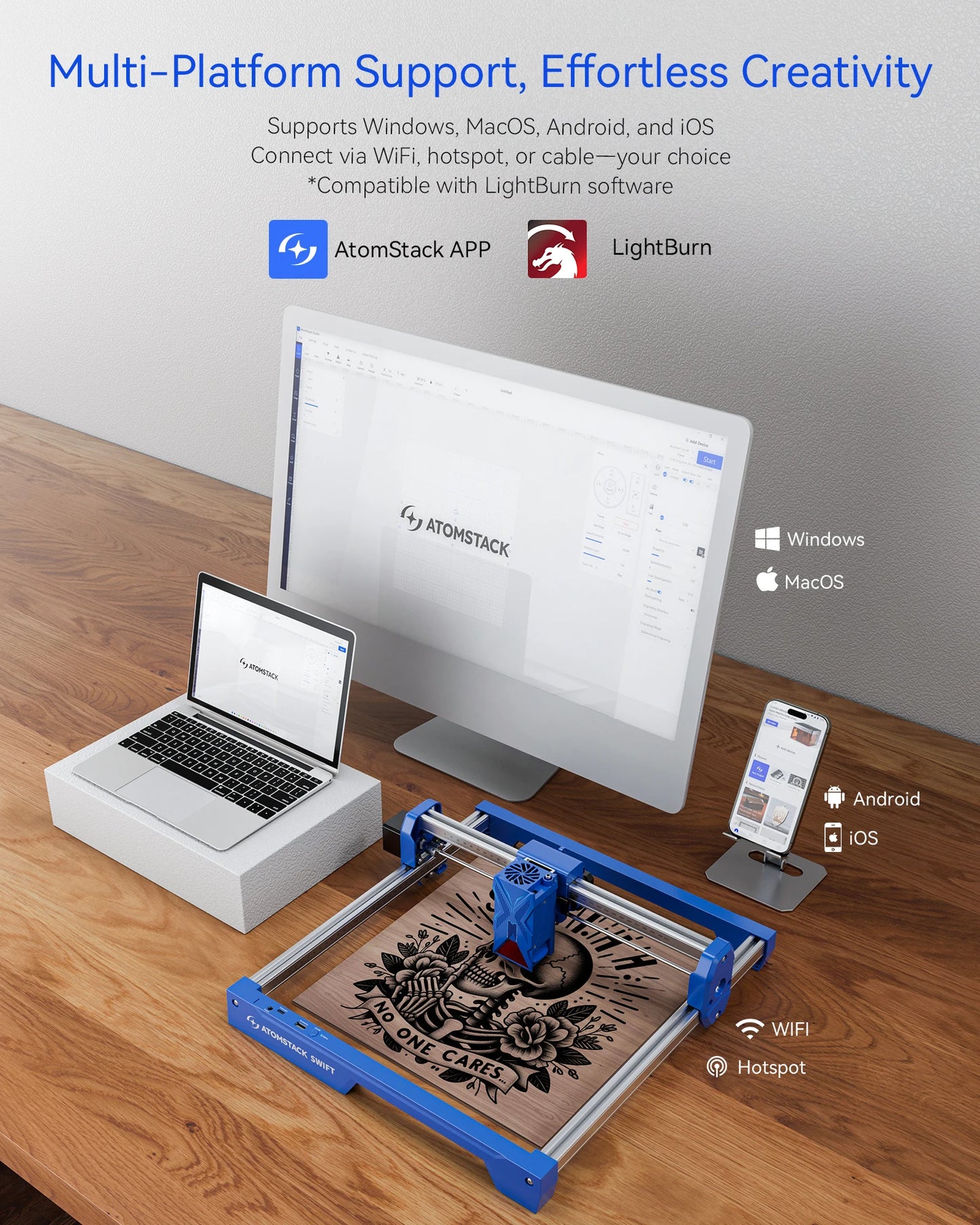 Atomstack Swift 7W Portable Laser Engraver For Wood Leather