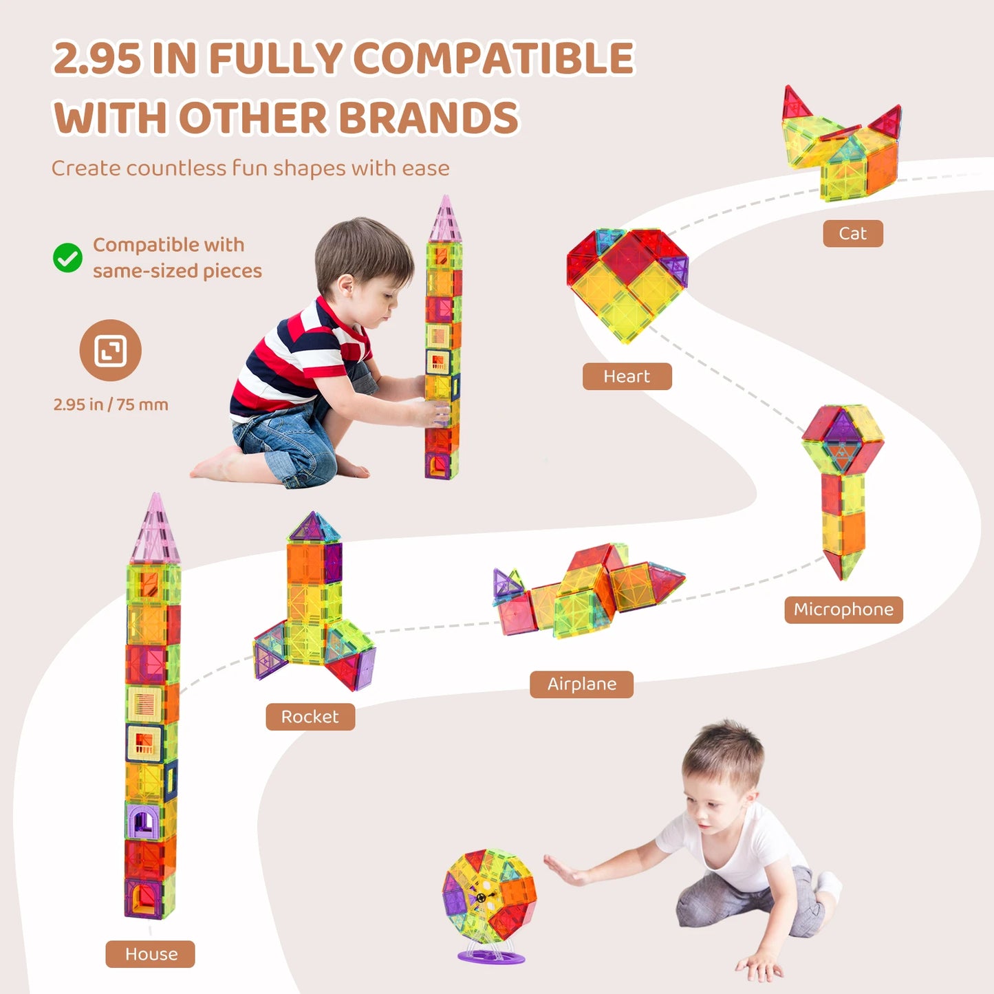SucceBuy Magnetic Building Blocks Set Puzzle Toys Play