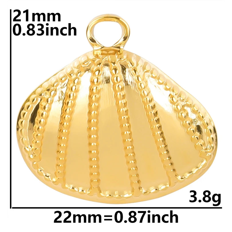 6Pcs GLOWCAT Real Gold Plated Ocean Charms Turtle Starfish