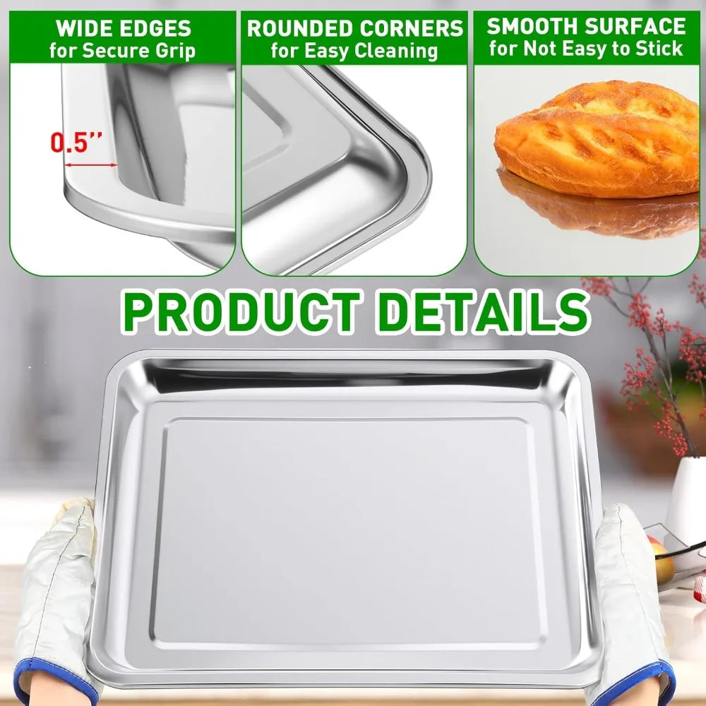12 Pack Stainless Baking Sheet Cookie Pans Nonstick