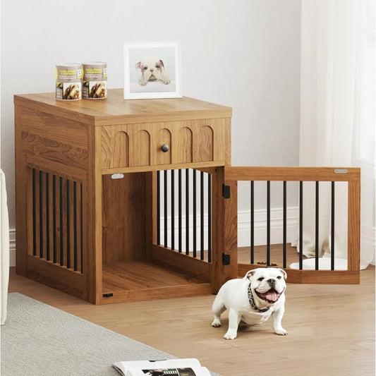 Hign-concerned Dog Crate Furniture End Table With Drawer
