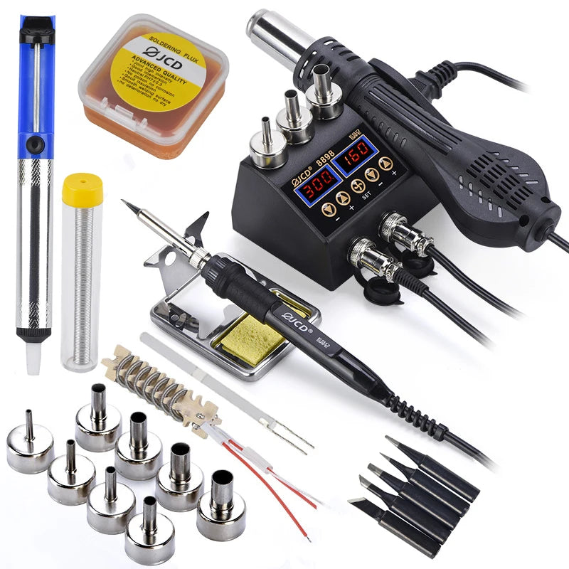 JCD 8898 2 In 1 Soldering Station With Hot Air And Iron
