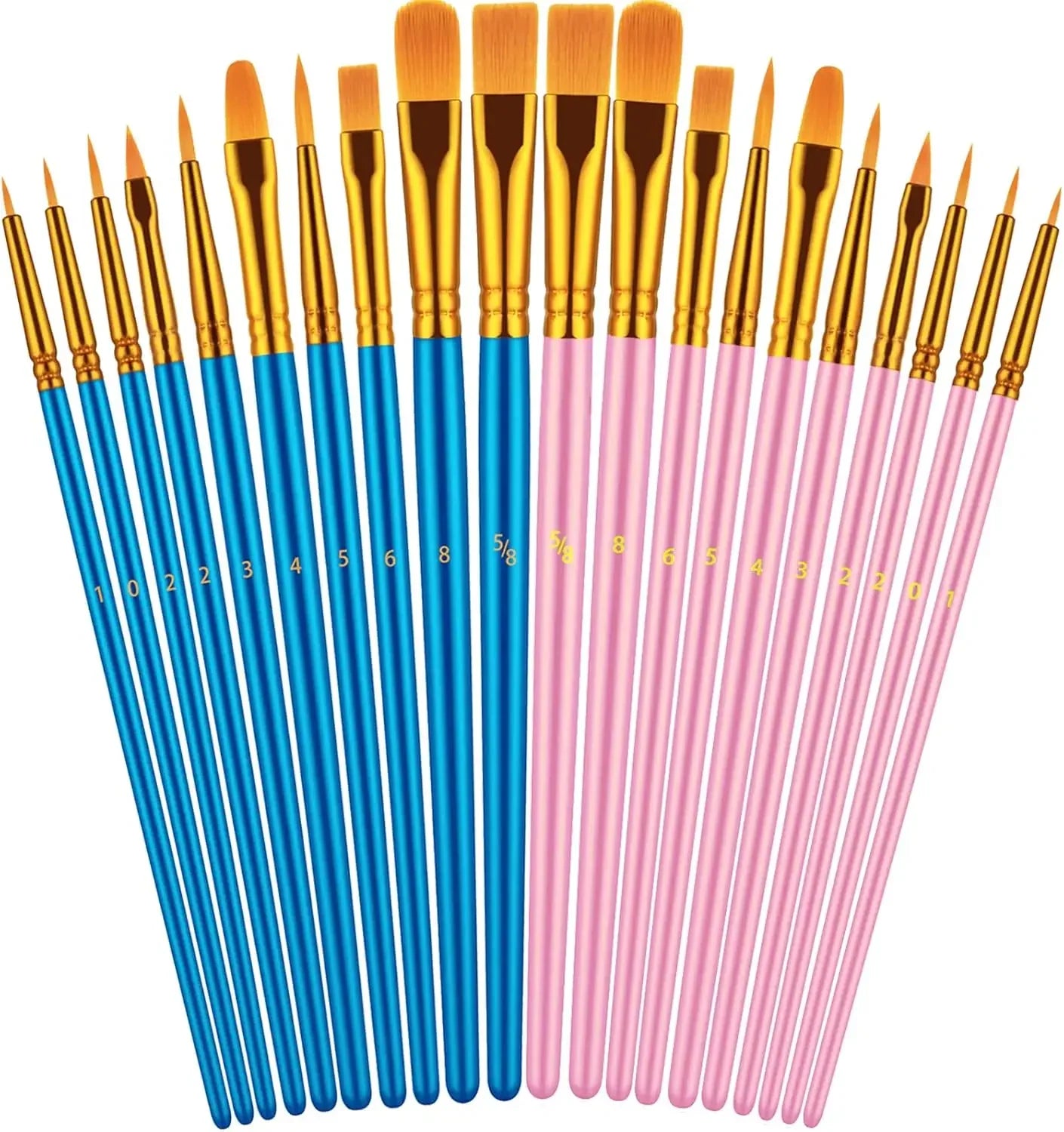 Handle 2 Pack Oil Watercolor Acrylic Brushes Professional