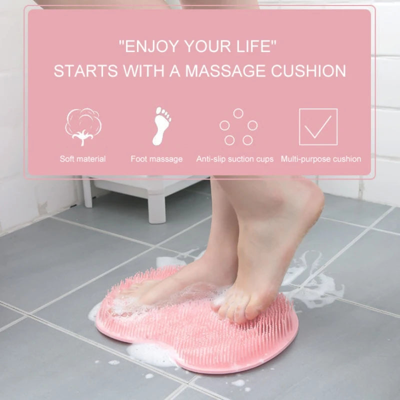 Hign-concerned Silicone Shower Foot Scrubber Bath Mat