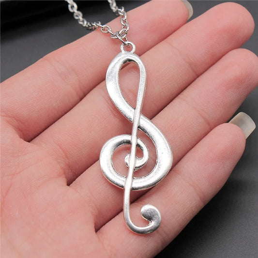IFOCUSCN Vintage Musical Note Pendant Necklace Women Men