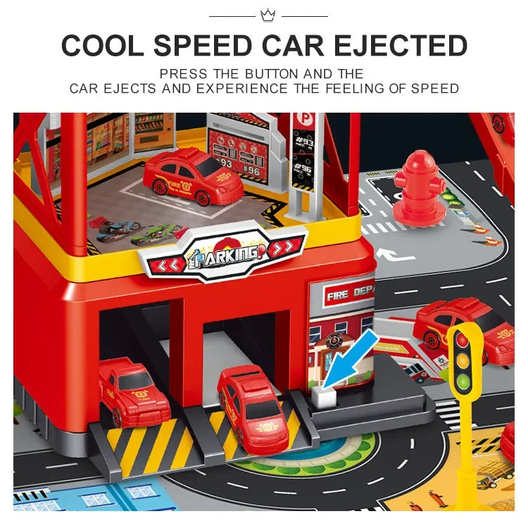 Railway Car Parking Kits DIY Race Track Cars Toy Set