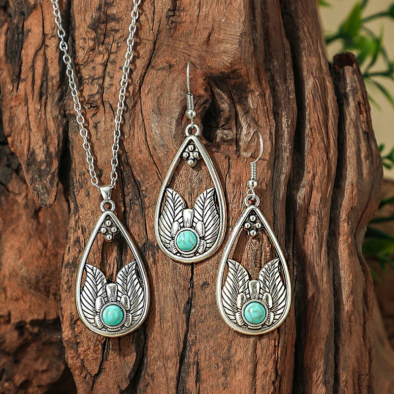 Lovbeafas Vintage Bohemian Hollow Geometric Jewelry Set