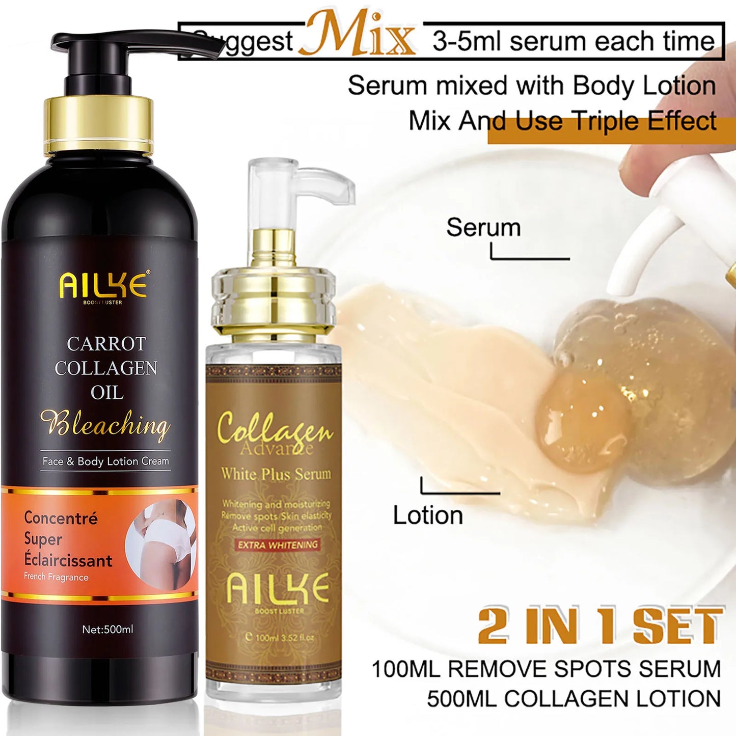 AILKE Collagen Skin Kit Whitening And DarkSpot Corrector