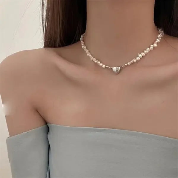 Rinhoo Pearl Tassel Necklace For Women Minimalist Jewelry