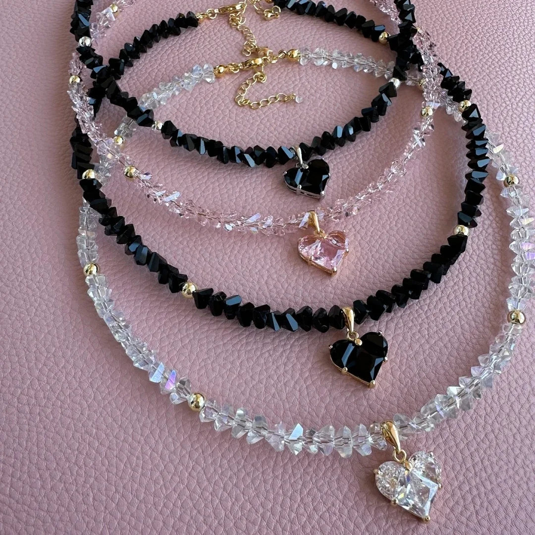 Bls-Miracle Zircon Heart Pendant Necklace For Women