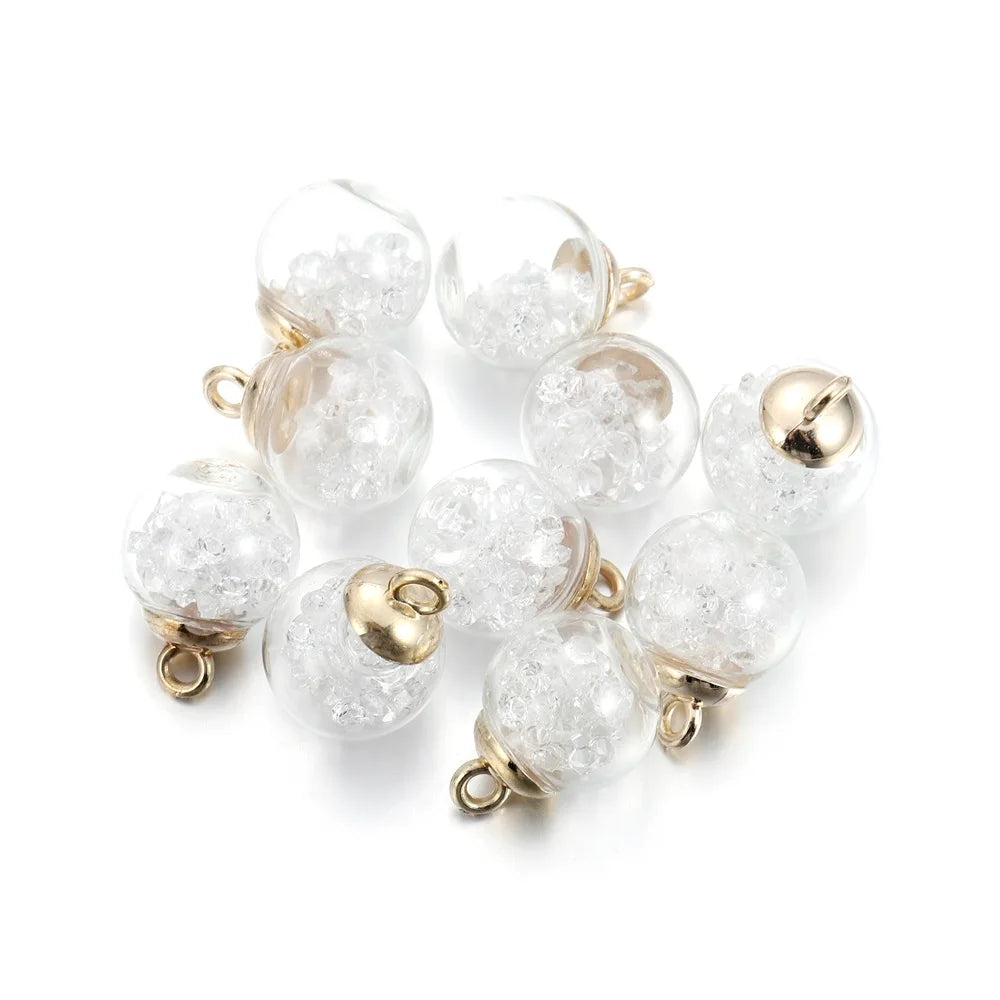 St.kunkkaCharms Glass Ball Star Charms 10Pcs DIY Jewelry