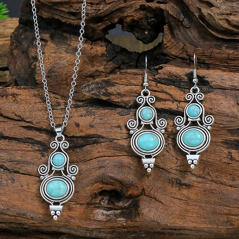 Lovbeafas Vintage Bohemian Hollow Geometric Jewelry Set