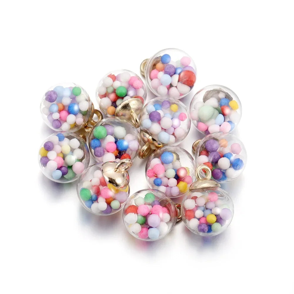St.kunkkaCharms Glass Ball Star Charms 10Pcs DIY Jewelry