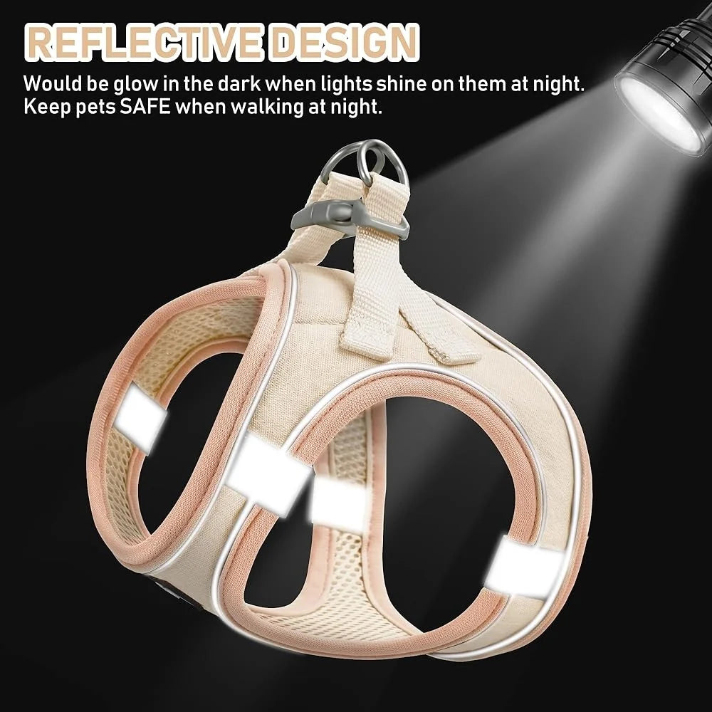 Fujian No Pull Step In Pet Harness Leash Collar Reflective