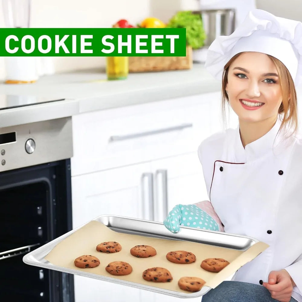 12 Pack Stainless Baking Sheet Cookie Pans Nonstick