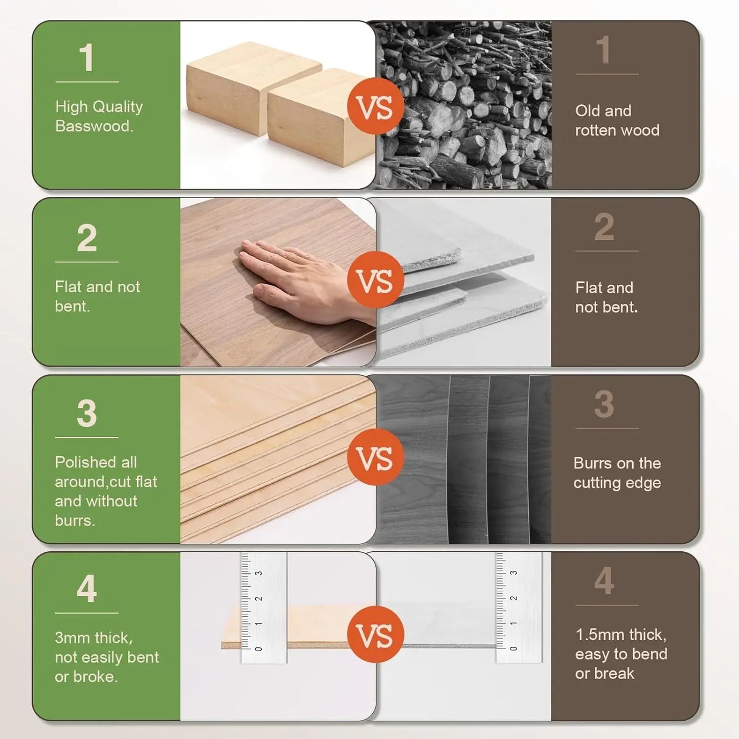 Robotime Basswood Sheets Pack Plywood For Laser Cutting