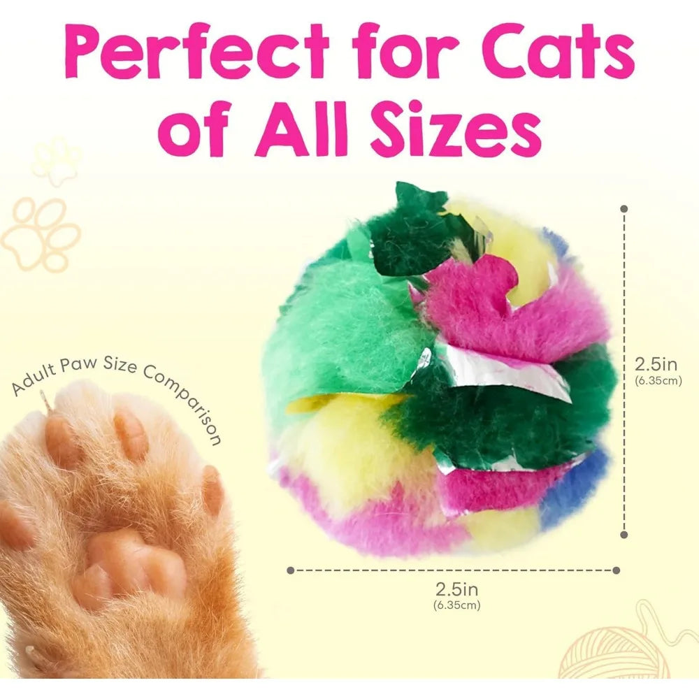Hign-concerned Cat Crinkle Balls 24 Pack Indoor Toy Safer
