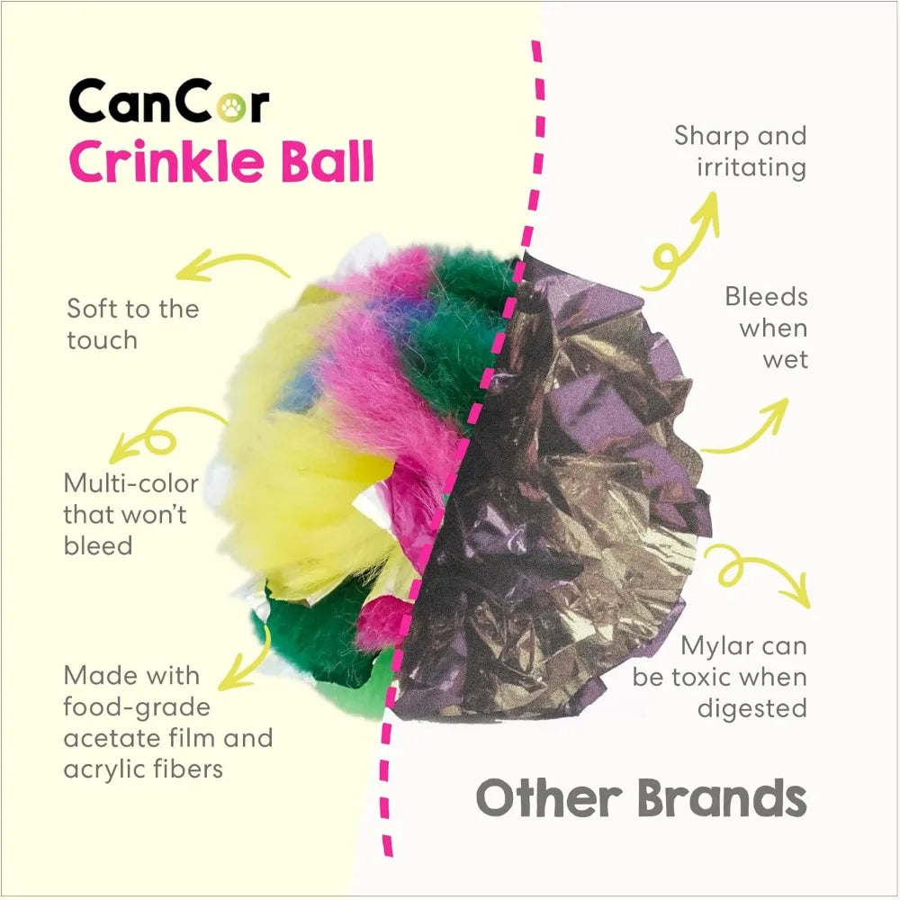 Hign-concerned Cat Crinkle Balls 24 Pack Indoor Toy Safer