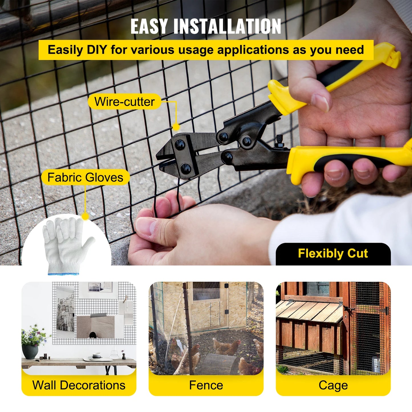 SucceBuy Vinyl Coated Welded Wire Fence For Chickens