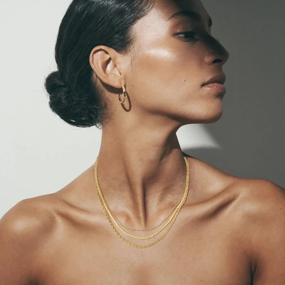 Zhejiang Women 14k Gold Plated Chunky Snake Chain Necklace
