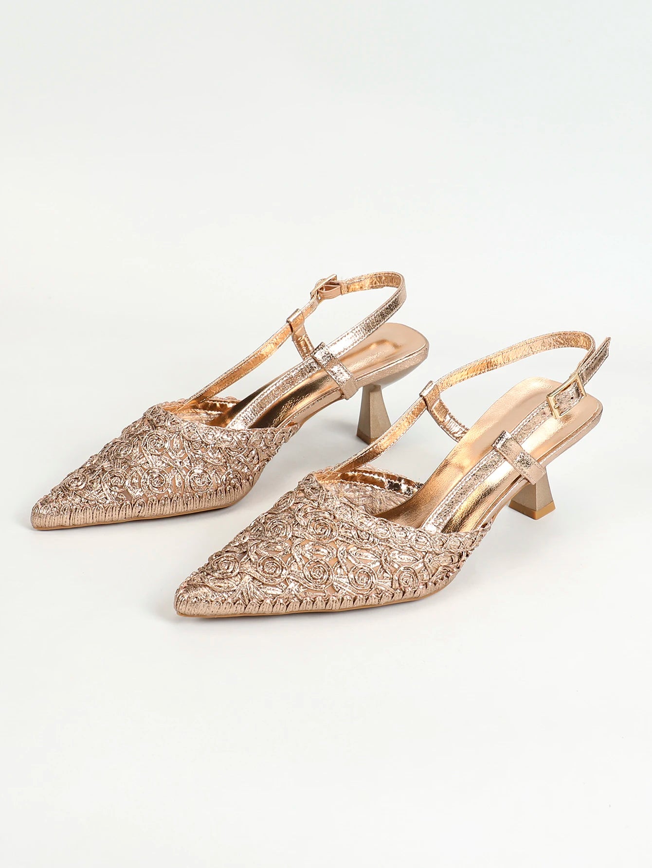 Department Name Slingback Pumps Block Heel Pointed Toe Wedding Shoes