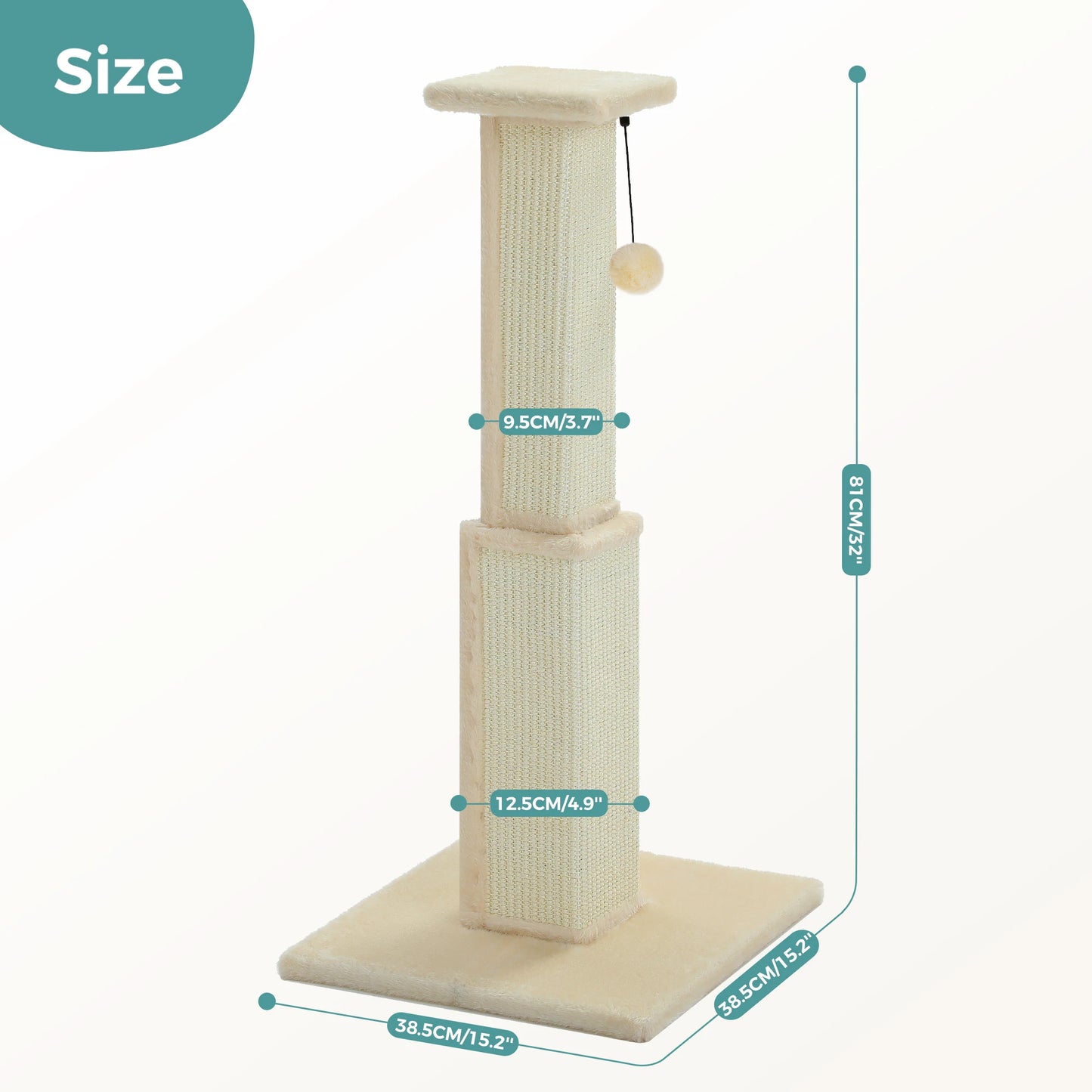 PAWZ Road Cat Scratching Post With Sisal Ball Toy Indoor