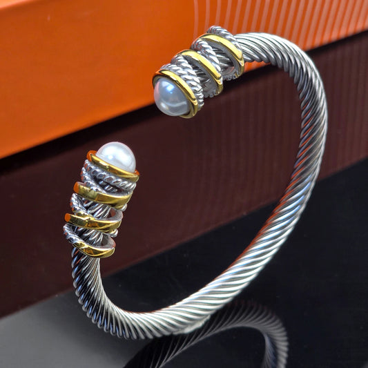 KABOLONG Women Stainless Steel Cable Adjustable Bracelet