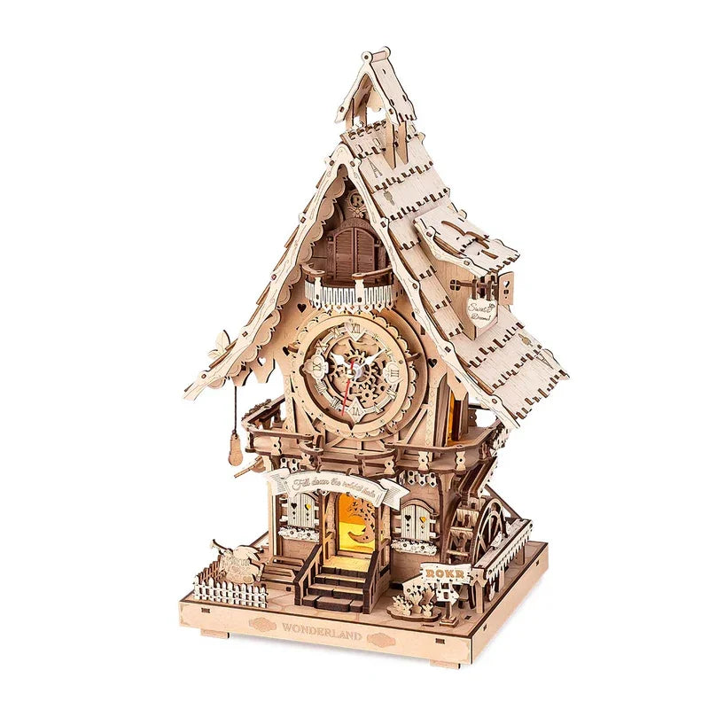 Robotime Rokr 3D Wooden Puzzle Cuckoo Clock Kit With Bird