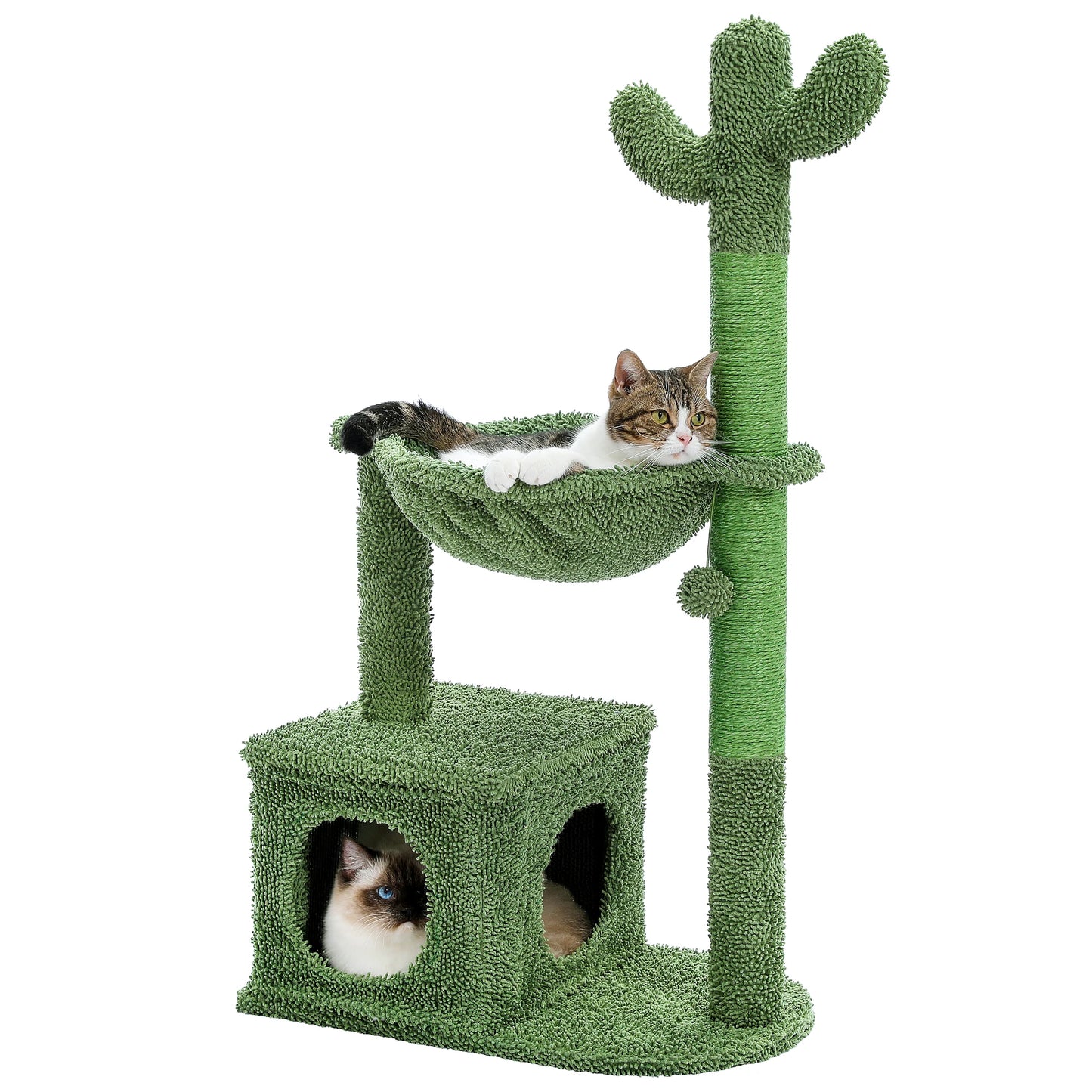 PEQULTICN Cactus Cat Tree With Condo And Hammock For Indoor
