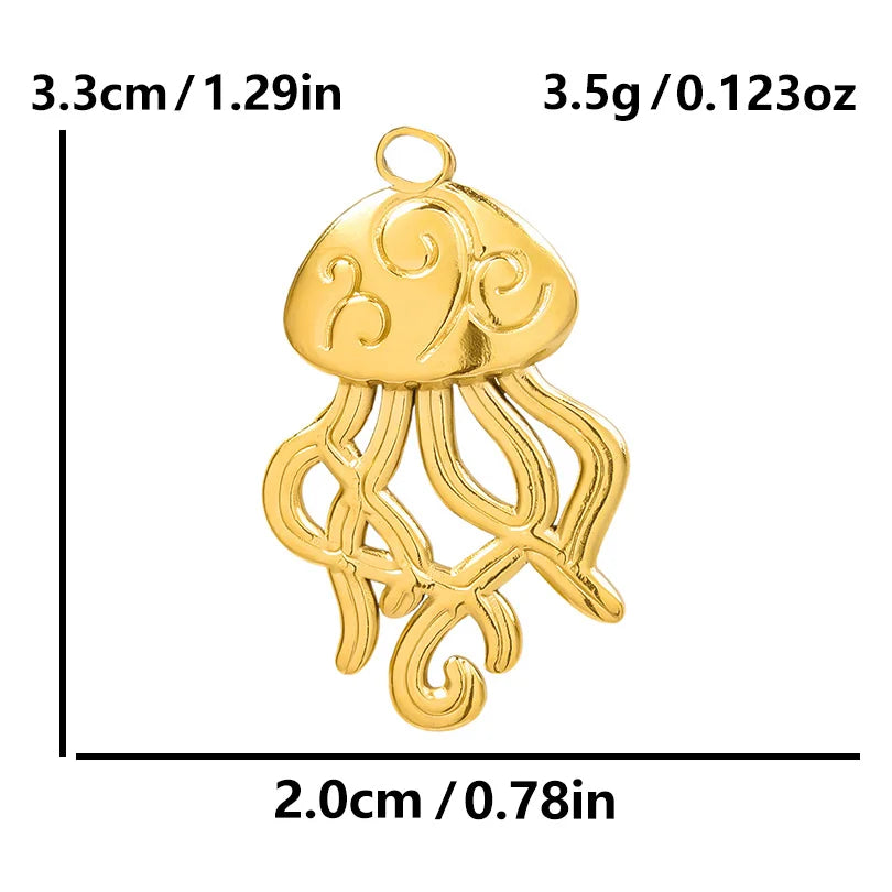 6Pcs GLOWCAT Real Gold Plated Ocean Charms Turtle Starfish