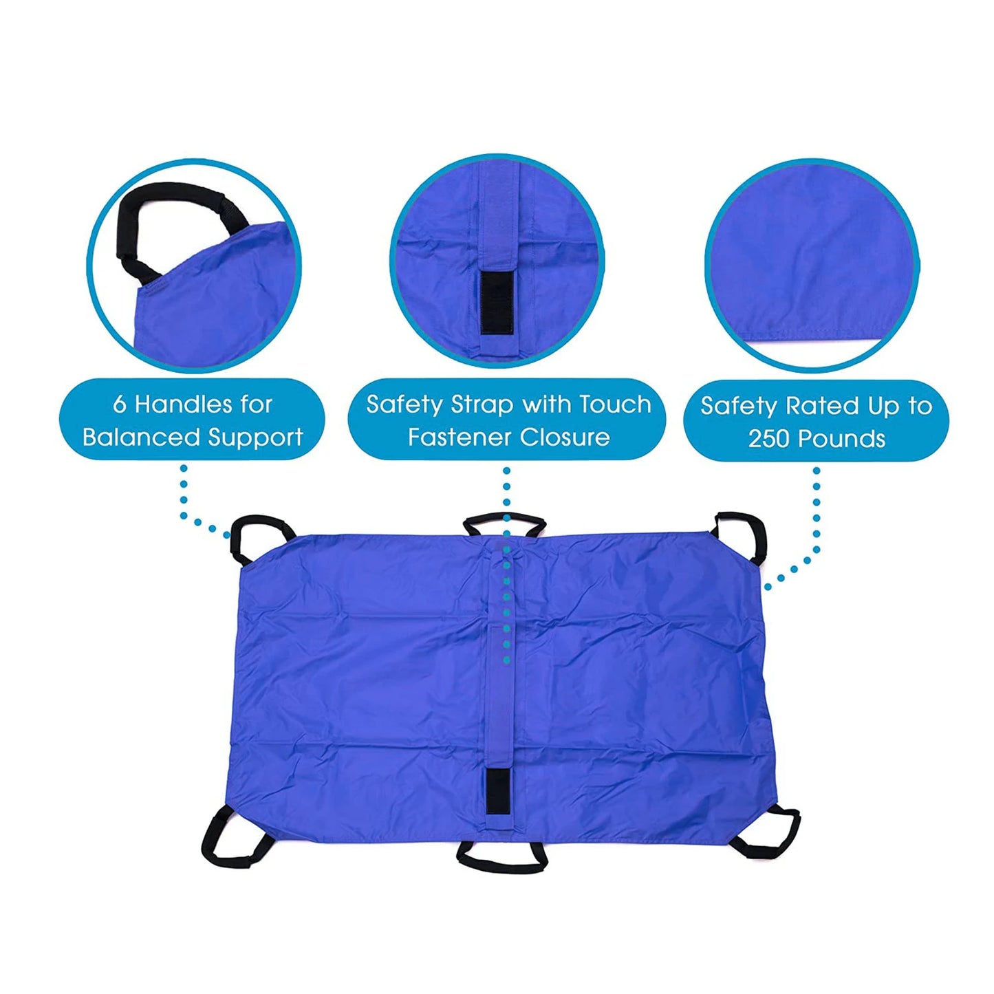 Foldable Pet Transport Stretcher With Six Handles And Safety
