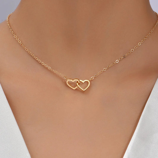 CN Zhejiang Tiny Hollow Heart Chain Necklace For Women