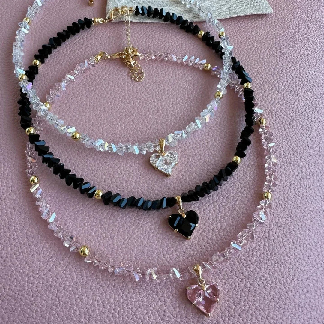 Bls-Miracle Zircon Heart Pendant Necklace For Women