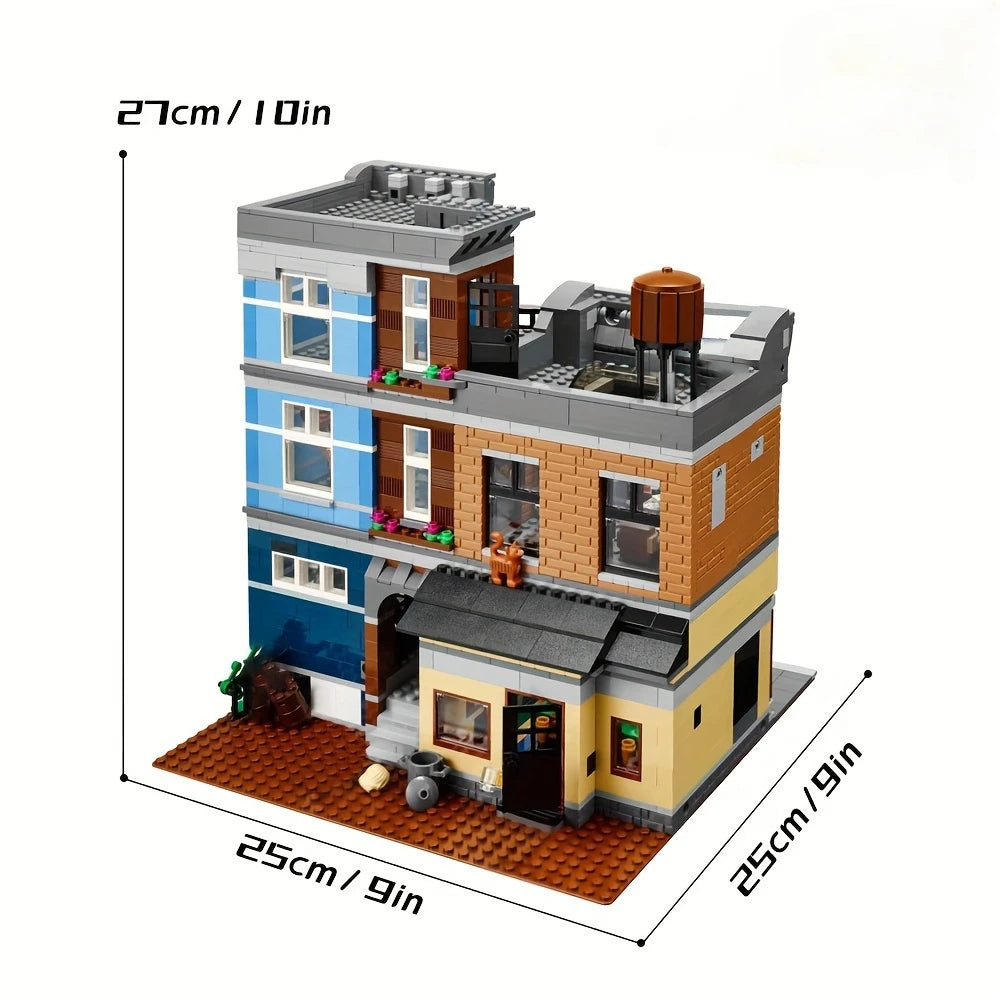 Creative Expert Brick Bank Cafe Corner MOC Building Blocks