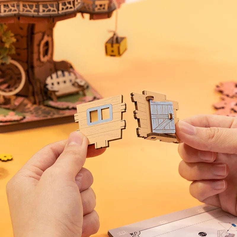 Robotime Sakura Tree House 3D Wooden Puzzle Kit for Adults