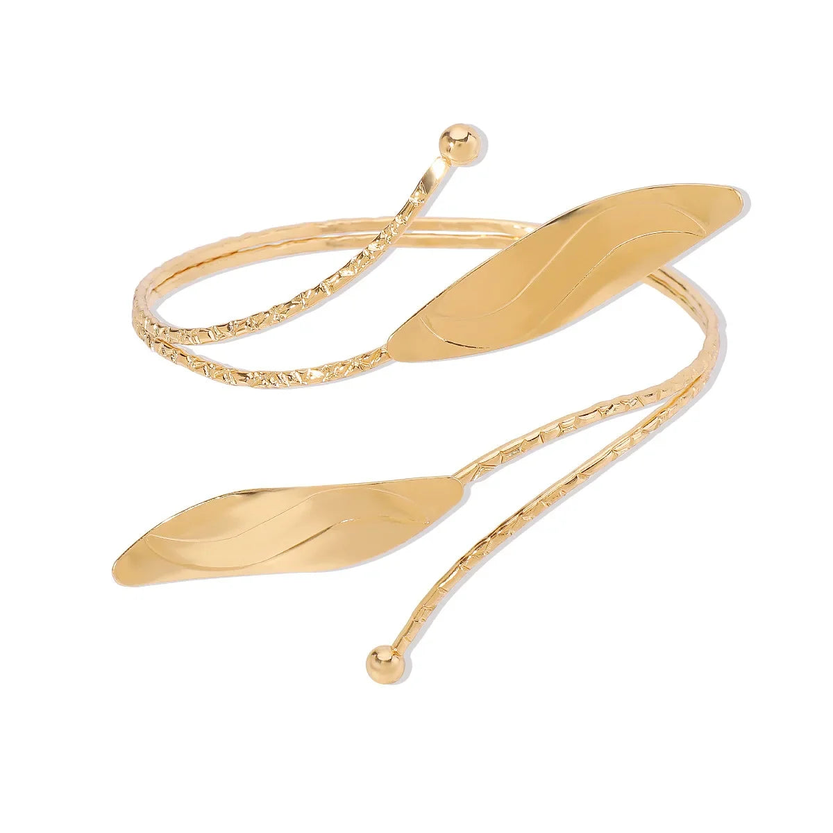 KMVEXO Punk Metal Leaves Flower Cuff Bracelet For Women