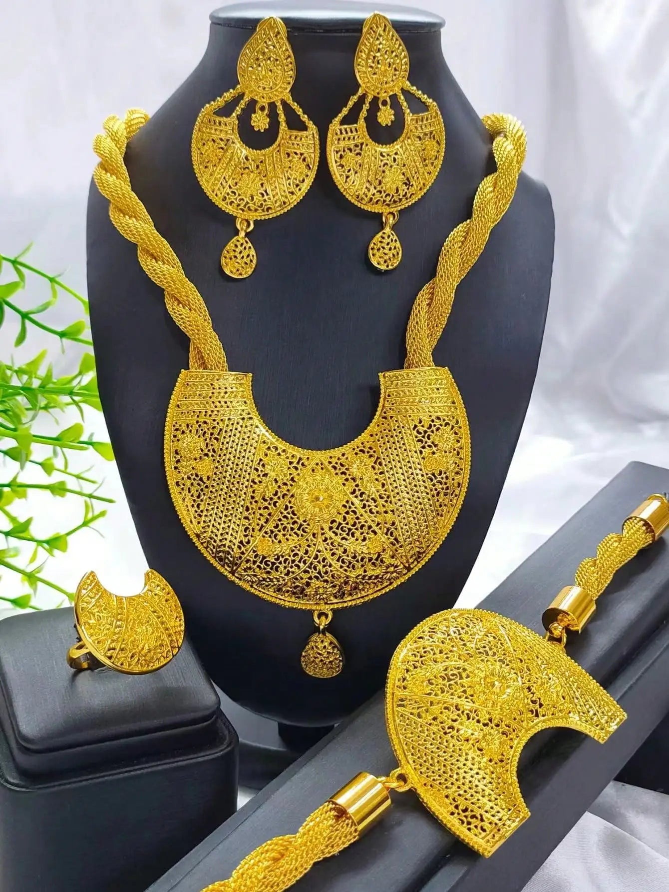 UBLAIK Nigerian Jewelry Set For Wedding African Necklace