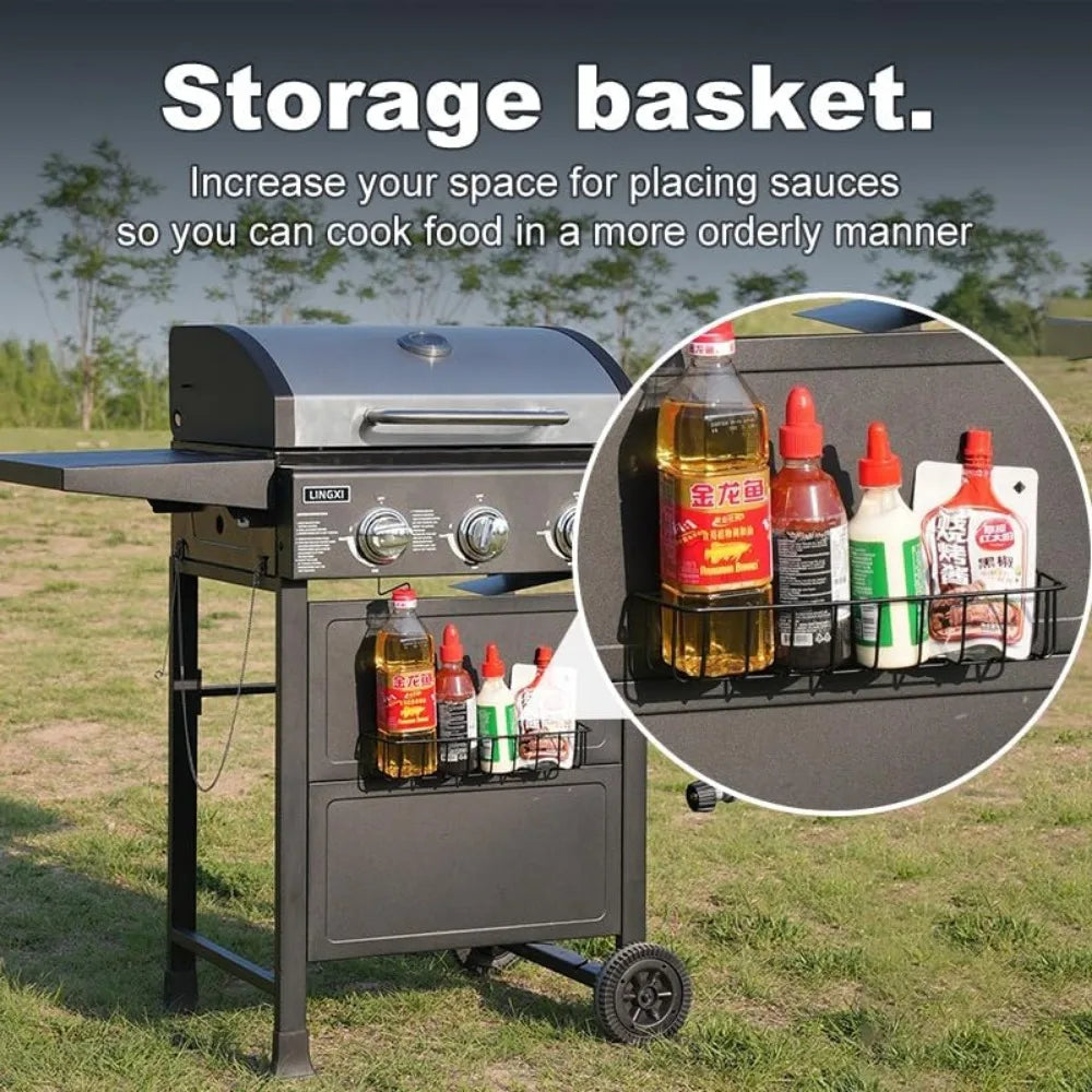 RBXC 3-Burner Propane Gas Grill With Front Hanging Basket