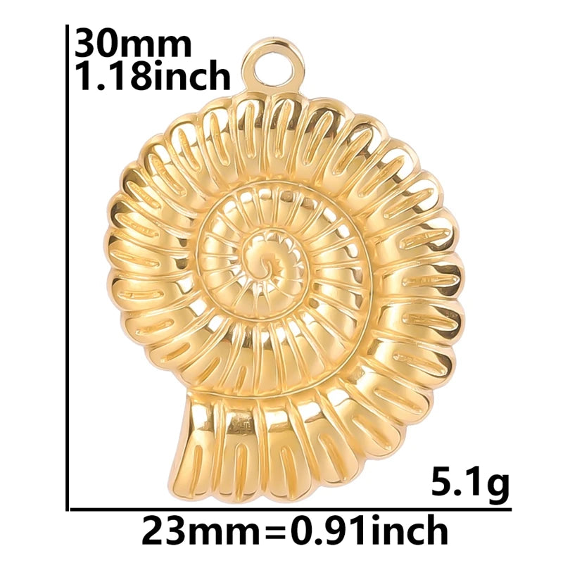 6Pcs GLOWCAT Real Gold Plated Ocean Charms Turtle Starfish
