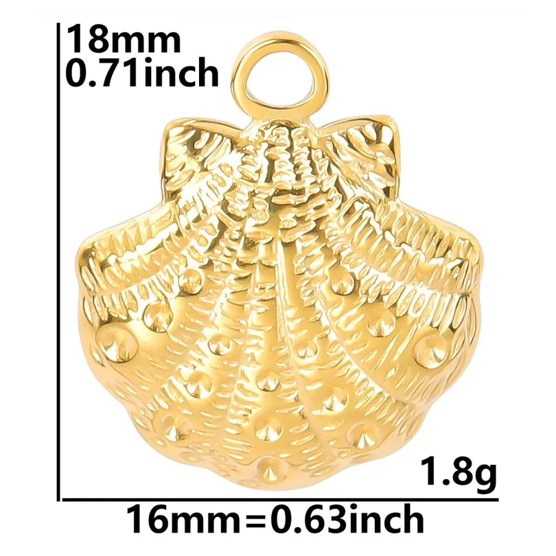 6Pcs GLOWCAT Real Gold Plated Ocean Charms Turtle Starfish