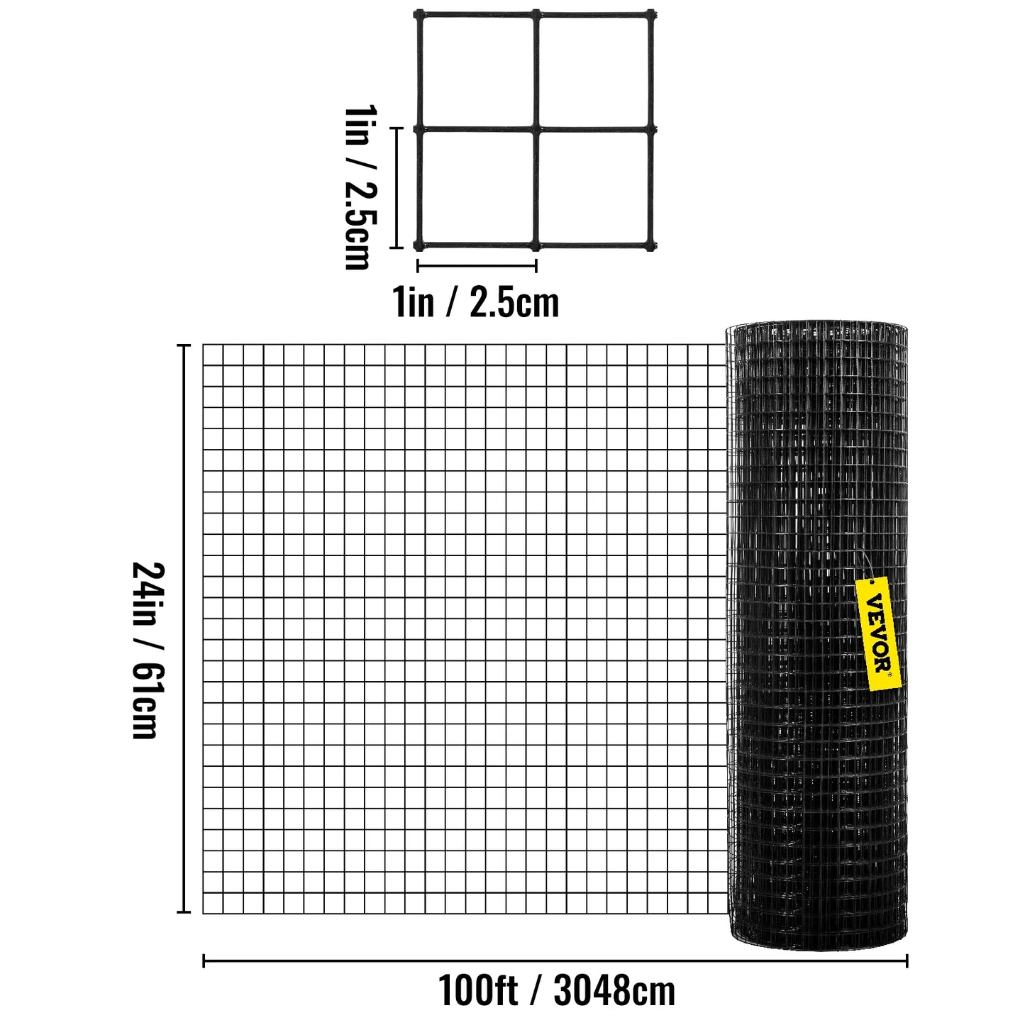 SucceBuy Welded Wire Fence Vinyl Coated Chicken and Rabbit Mesh
