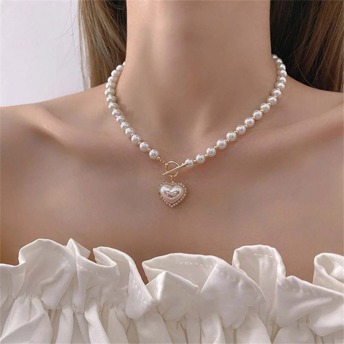 Rinhoo Pearl Tassel Necklace For Women Minimalist Jewelry