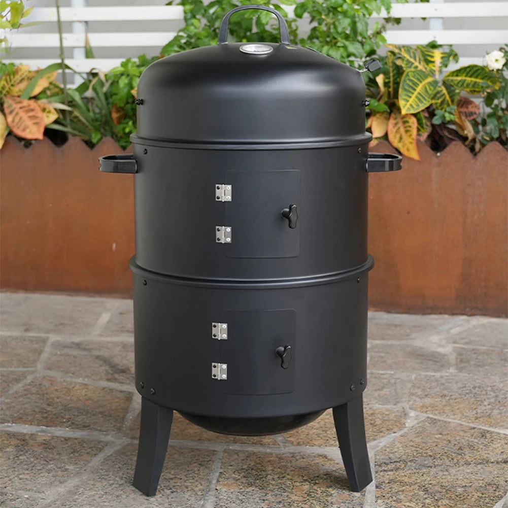 Shunmaii Vertical Charcoal BBQ Smoker With Built In Thermometer