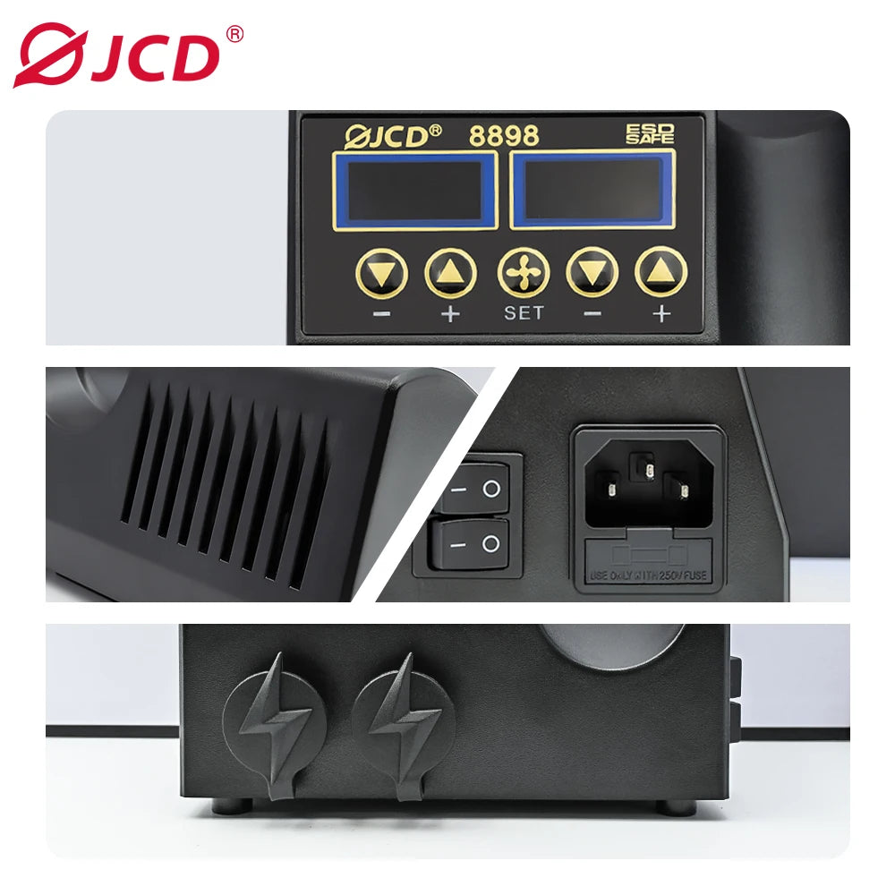 JCD 8898 2 In 1 Soldering Station With Hot Air And Iron