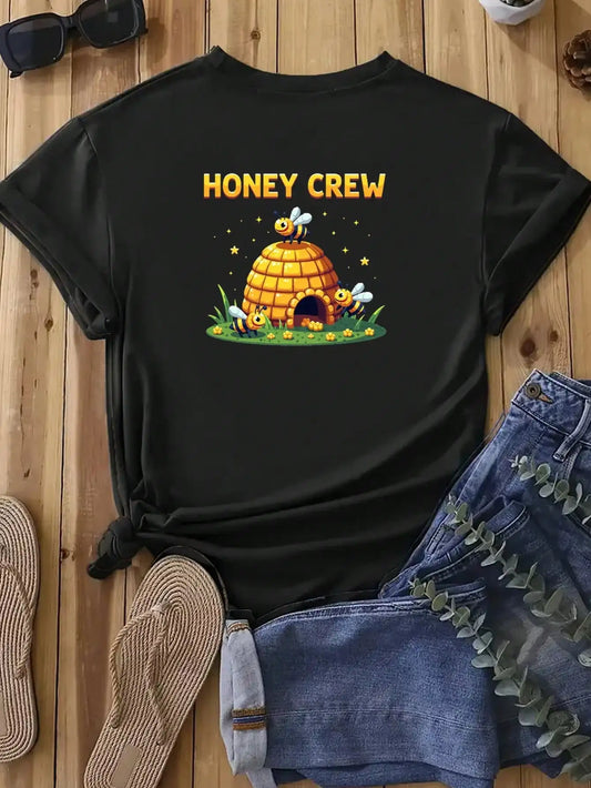Clothing Honey Crew Cotton T Shirt Bee Print Kids Tee